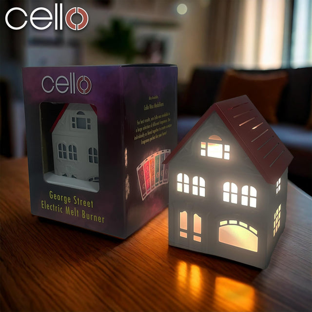 Cello George Street House Electric Wax Burner - Maroon & Grey