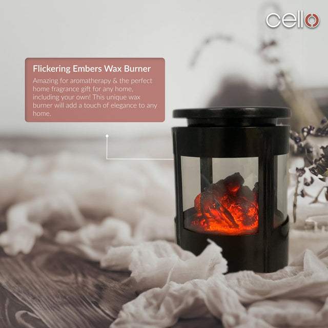 Cello Flickering Embers Electric Melt Burner & Spiced Citrus Wax Medallion Set