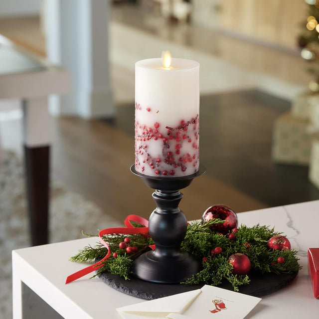 Luminara Indoor 3.25" x 6.5" Berry Inclusion Pillar
