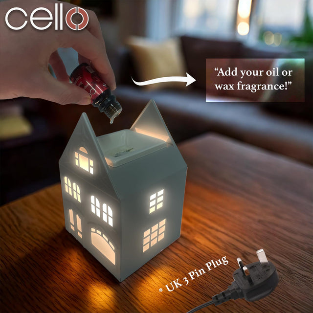 Cello Mayfair House Electric Wax Burner - Black & White