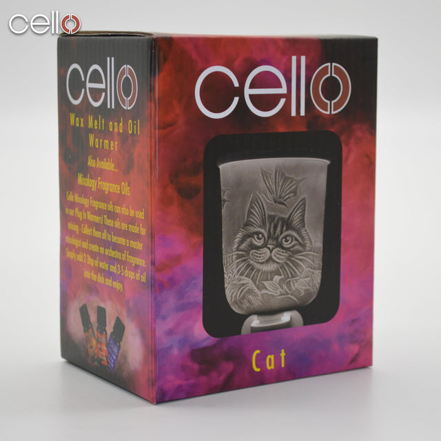 Cello Porcelain Plug In Electric Wax Burner- Cat