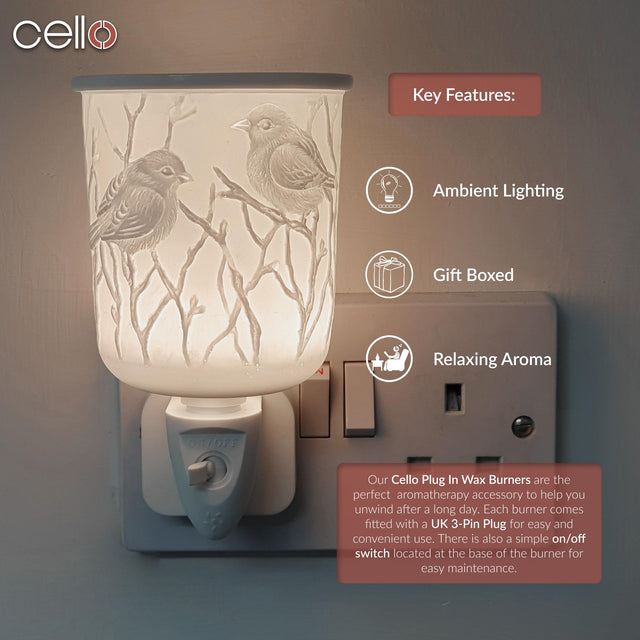 Cello Porcelain Plug In Electric Wax Burner - Bird