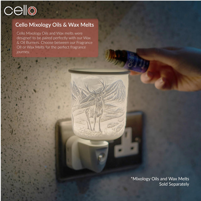 Cello Porcelain Plug In Electric Wax Burner - Highland Stag