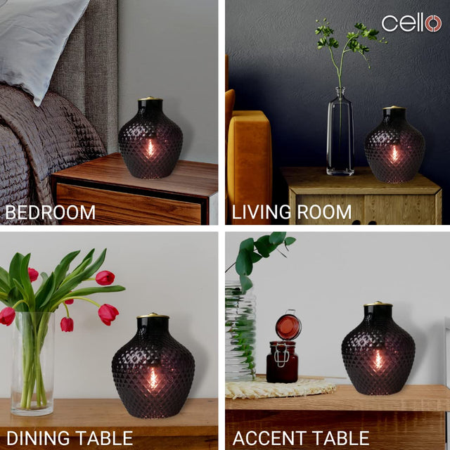 Cello Lighting - Diamond Square Vase Purple