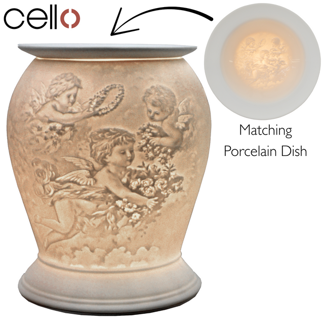Cello Electric Wax Burner Porcelain Barrel - Cherub