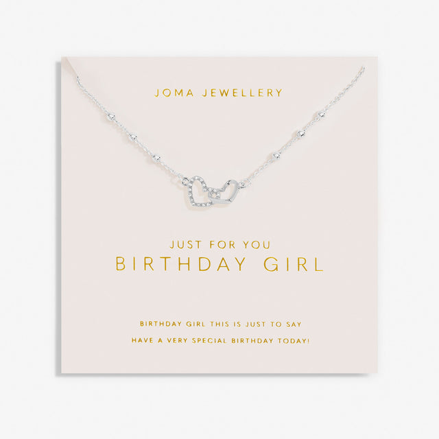 Joma Jewellery Forever Yours Necklace - Just for You Birthday Girl Silver Plated