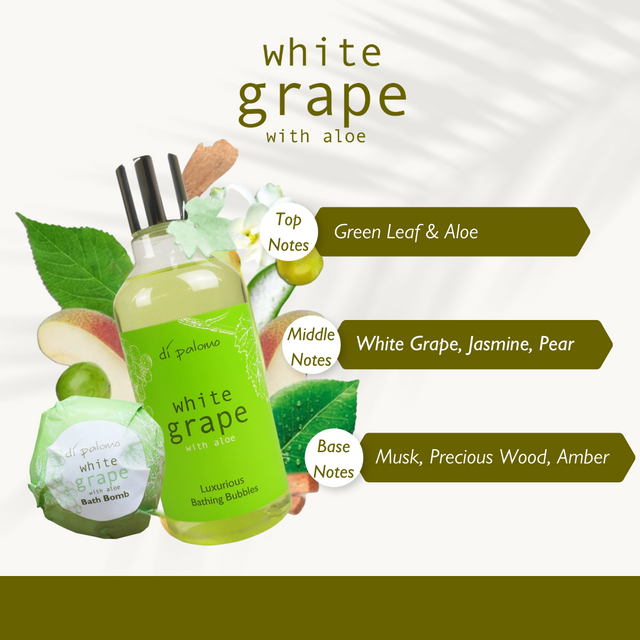 Di Palomo White Grape & Aloe Indulgent Luxury Bathing Collection