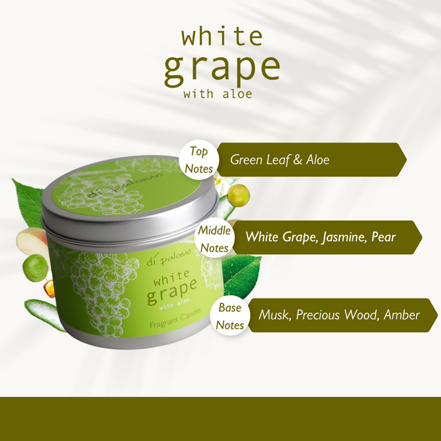 Di Palomo White Grape Fragrant Candle Tin 200g