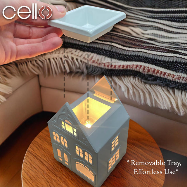 Cello Mayfair House Electric Wax Burner - Black & White