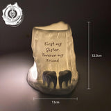 Cello Elephant Tealight Burner - First my Sister, Forever my friend