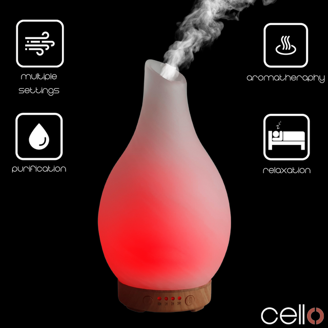 Cello Ultrasonic Diffuser Art Glass - Frosted Large