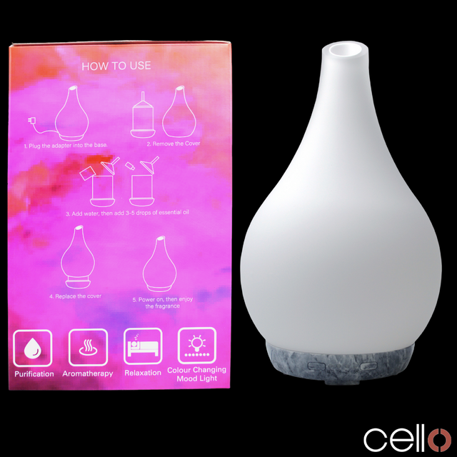 Cello Ultrasonic Diffuser Art Glass - Frosted Large