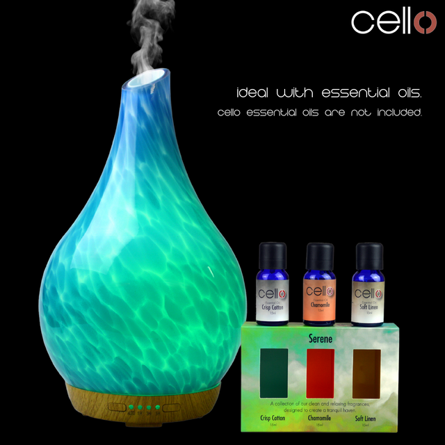 Cello Ultrasonic Diffuser Art Glass - Ocean Floor Large