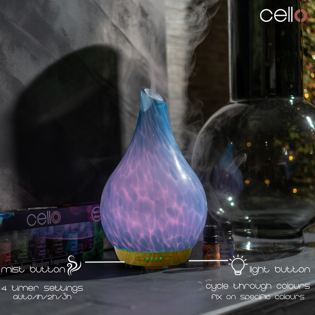 Cello Ultrasonic Diffuser Art Glass - Ocean Floor Large