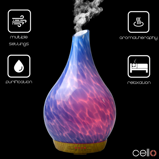 Cello Ultrasonic Diffuser Art Glass - Ocean Floor Large