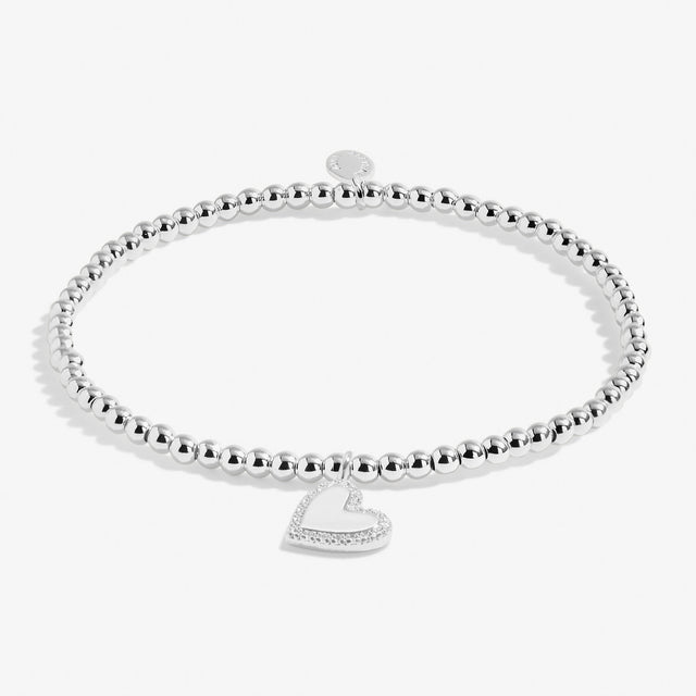 heart shape bead bracelet silver plated