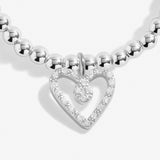heart shape charm on a silver plated bracelet for mum