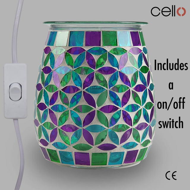 Cello Electric Wax Burner Mosaic Glass - Geometric