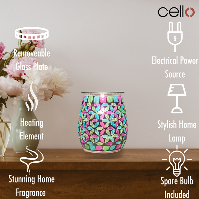 Cello Electric Wax Burner Mosaic Glass - Geometric
