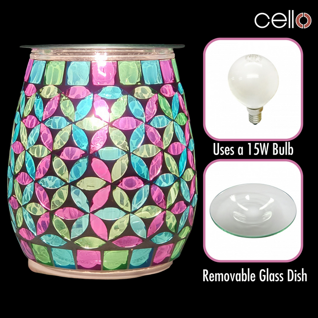 Cello Electric Wax Burner Mosaic Glass - Geometric