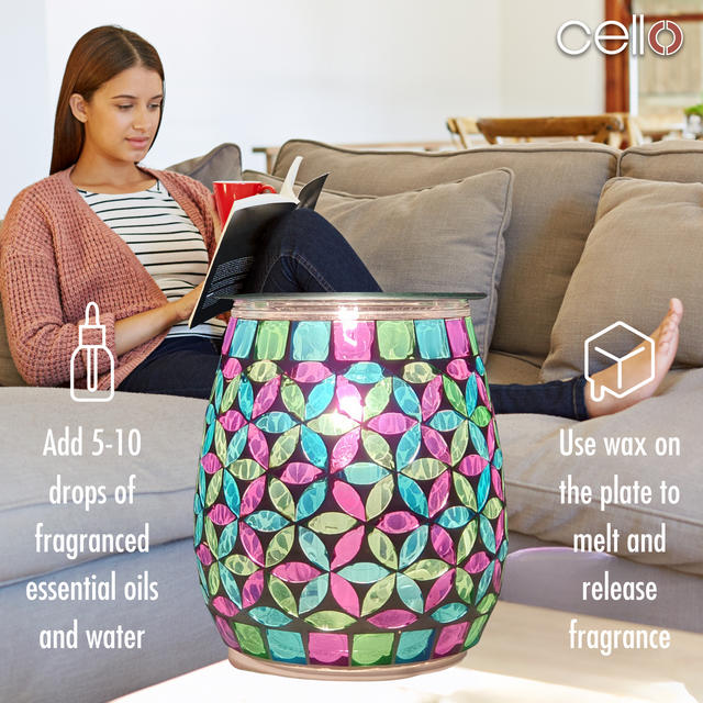 Cello Electric Wax Burner Mosaic Glass - Geometric