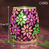 Cello Electric Wax Burner  Mosaic Glass - Pretty Petals
