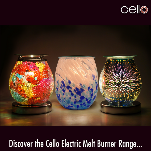 Cello Electric Wax Burner Art Glass - Crashing Waves