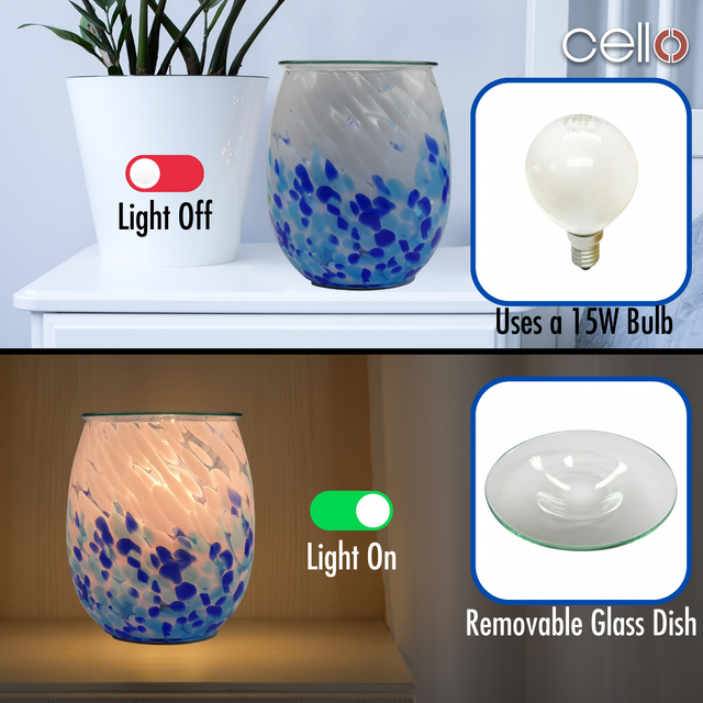 Cello Electric Wax Burner Art Glass - Crashing Waves