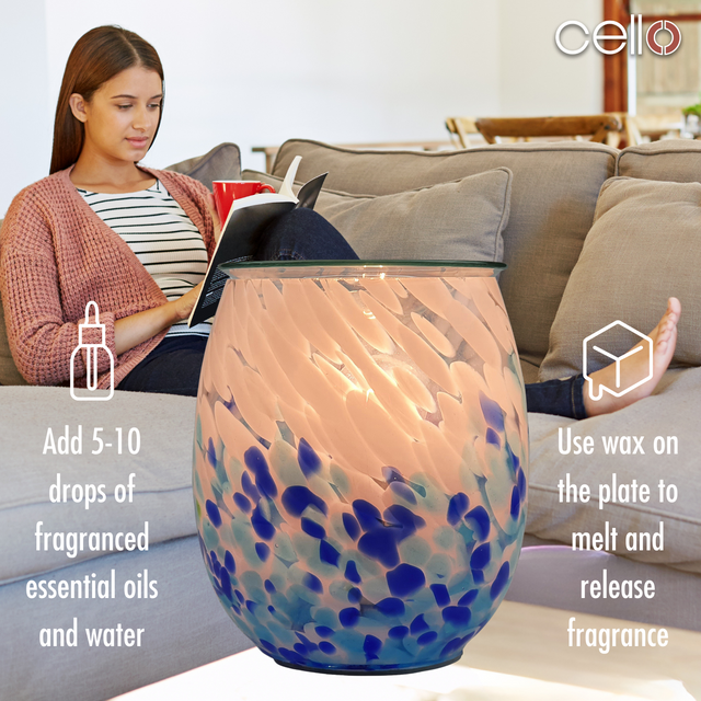 Cello Electric Wax Burner Art Glass - Crashing Waves