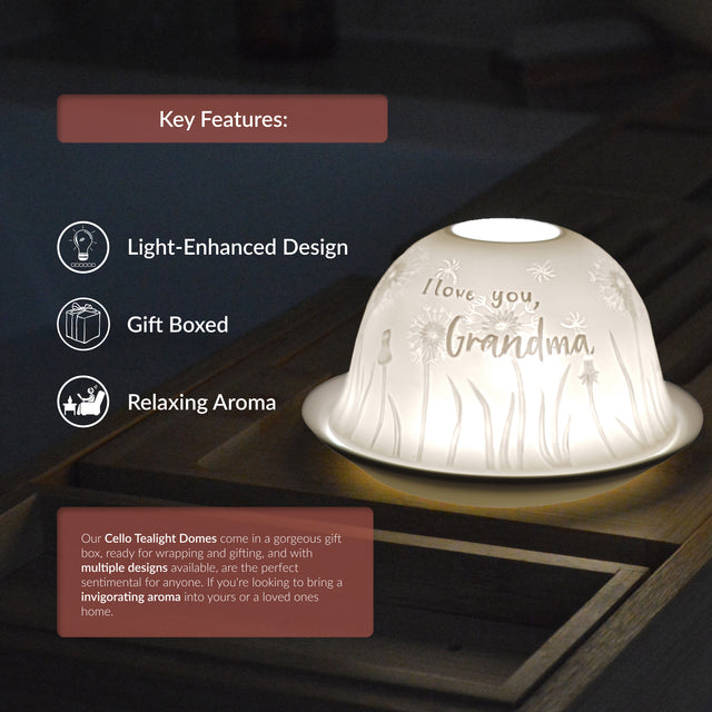 Cello Tealight Dome - I Love you Grandma