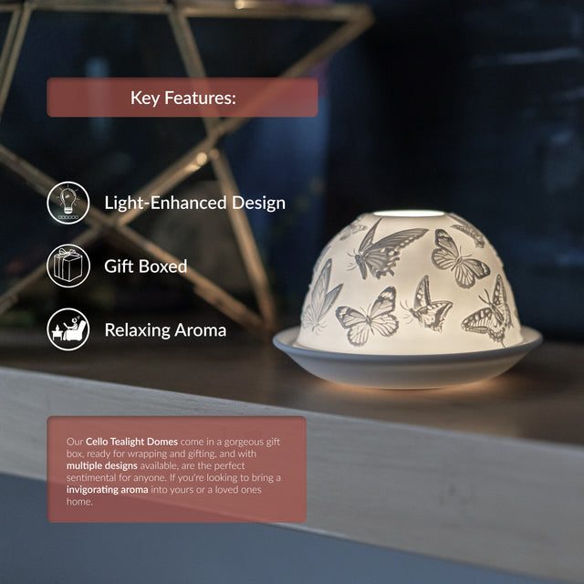 Cello Tealight Dome - Butterflies