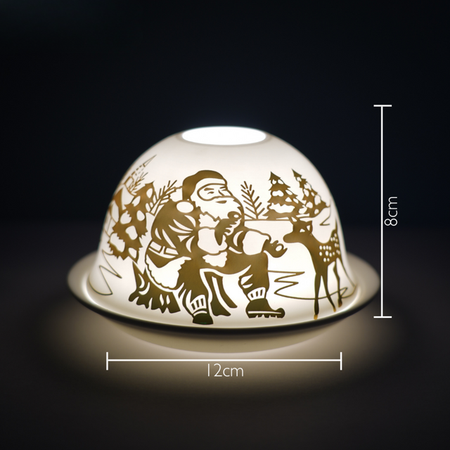 Cello Tealight Dome - Father Christmas Gold