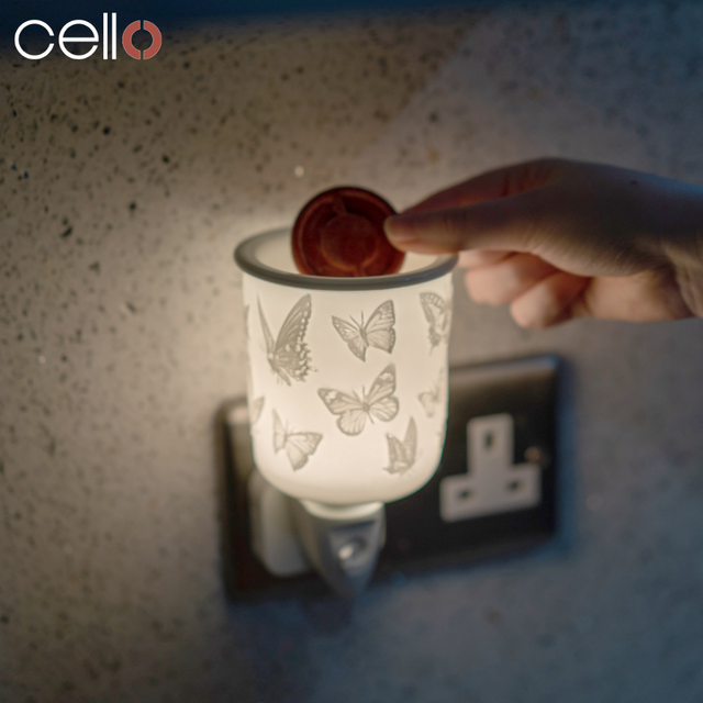 Cello Porcelain Plug In Electric Wax Burner - Butterfly