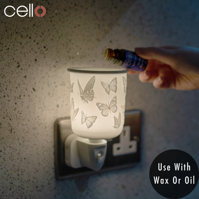 Cello Porcelain Plug In Electric Wax Burner - Butterfly