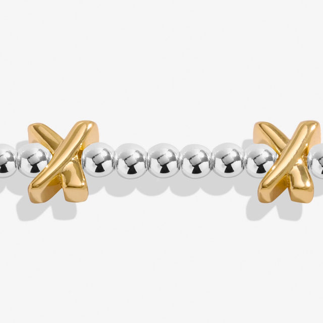 Joma Jewellery Bracelet Bar - Silver Base Gold Kisses Silver & Gold Plated