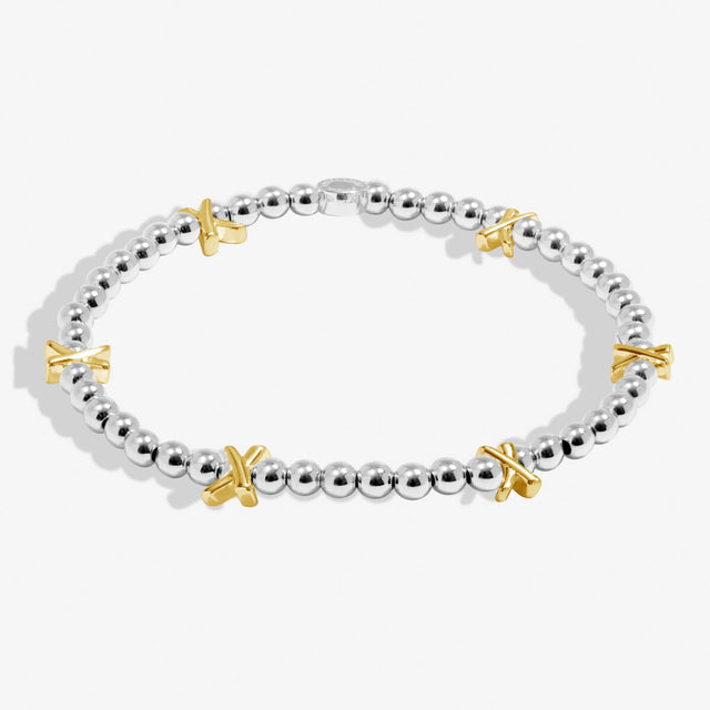 Joma Jewellery Bracelet Bar - Silver Base Gold Kisses Silver & Gold Plated