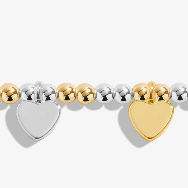 Joma Jewellery Bracelet Bar - Hearts Silver & Gold Plated