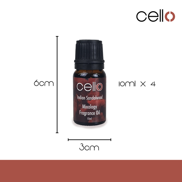 Cello Mixology Fragrance Oil - Pack of 4 - Indian Sandalwood