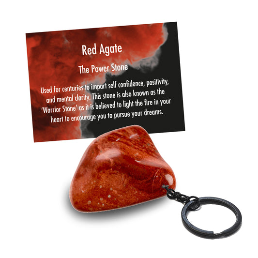 Cello Gemstone Keyrings  - Red Agate