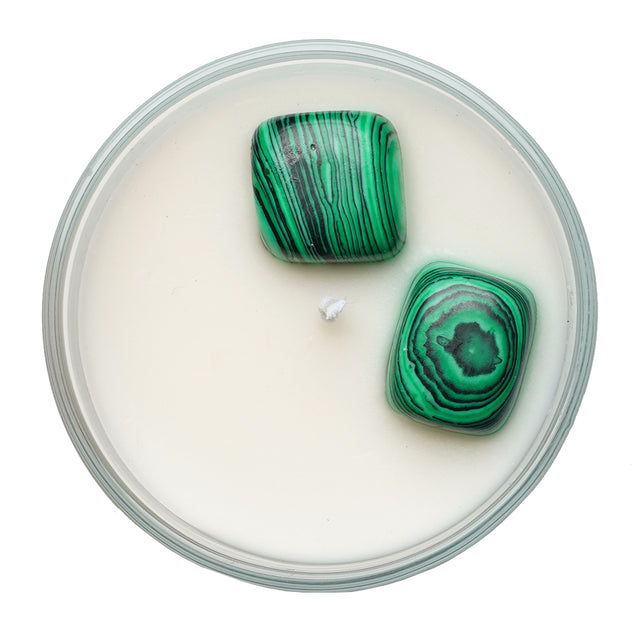 Cello - Gemstone Celestial Candle with Malachite - Enigmatic Lands