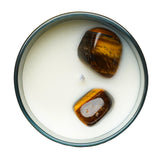 Cello - Gemstone Celestial Candle with Tigers Eye - Aromatic Bazaar