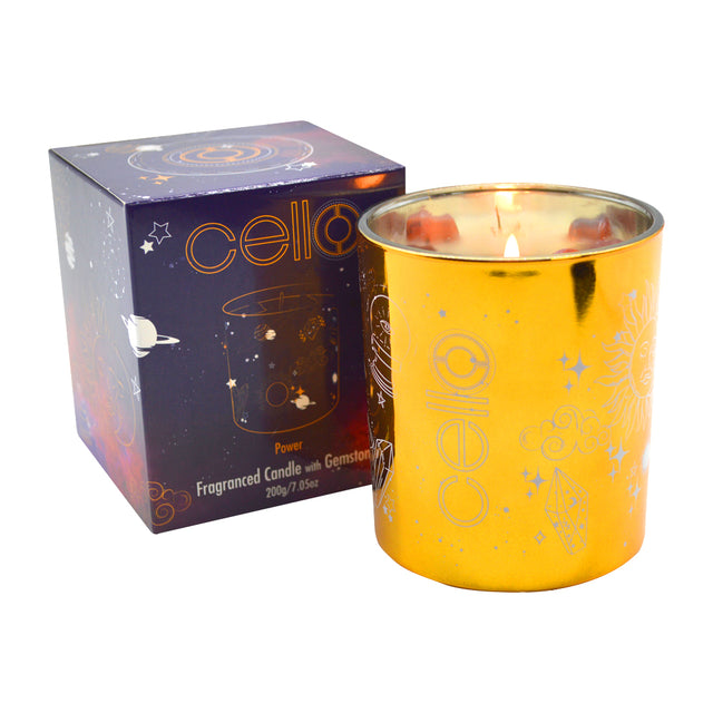 Cello - Gemstone Celestial Candle with Red Agate - Meditation Incense