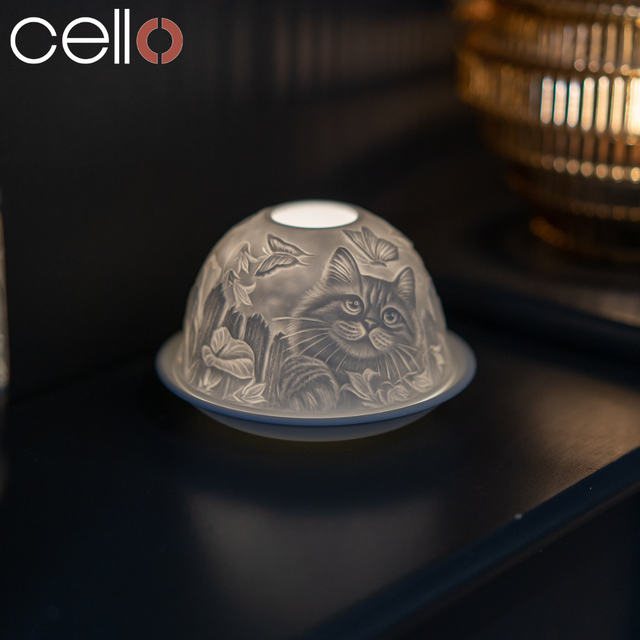 Cello Tealight Dome - Cat