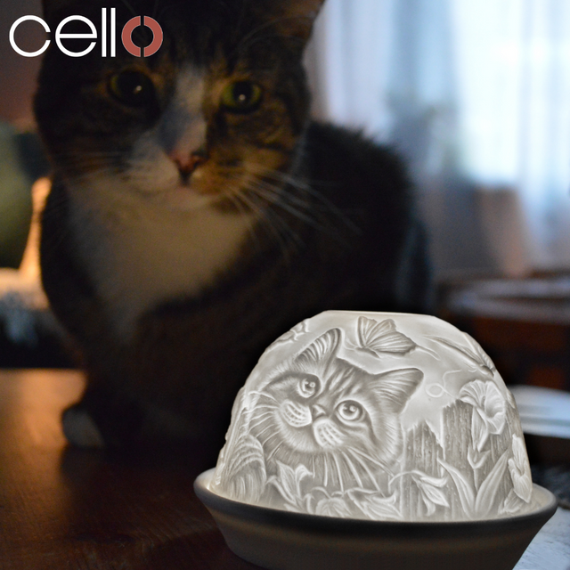 Cello Tealight Dome - Cat