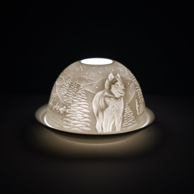 Cello Tealight Dome - Christmas Husky