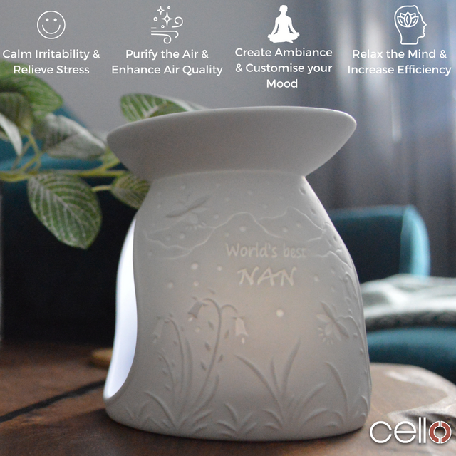 Cello Porcelain Tealight Burner - Worlds Best Nan