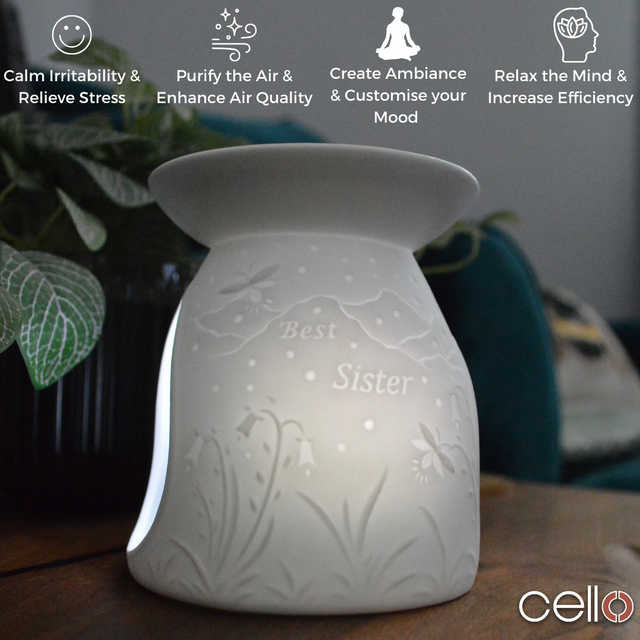 Cello Porcelain Tealight Burner - Best Sister