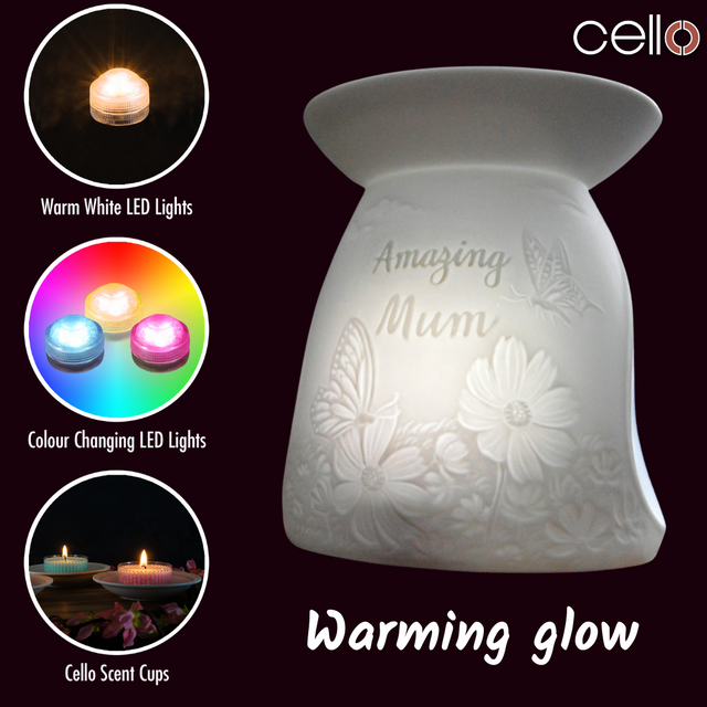 Cello Porcelain Tealight Burner - Amazing Mum