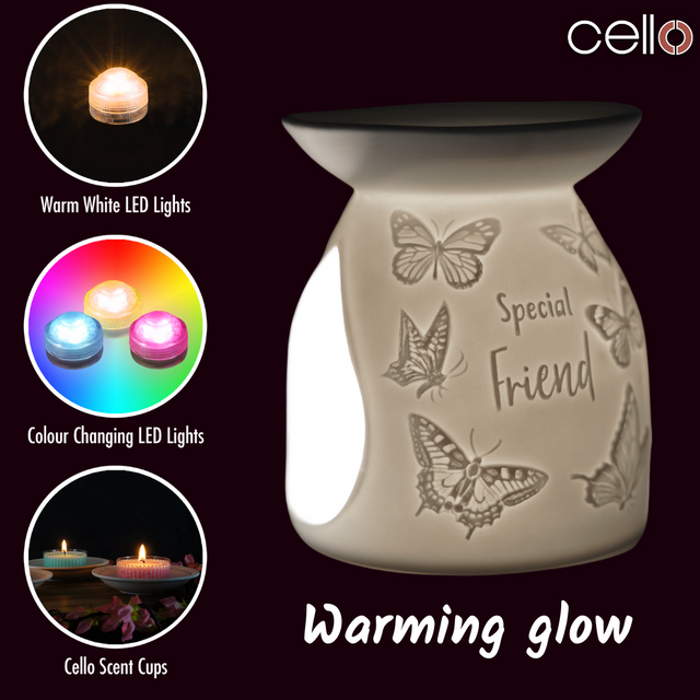 Cello Porcelain Tealight Burner - Special Friend Butterfly