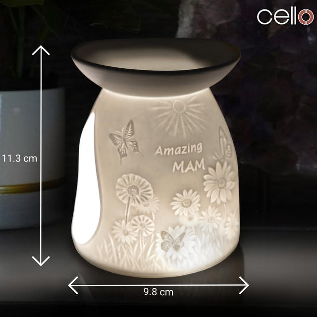 Cello Porcelain Tealight Burner - Amazing Mam